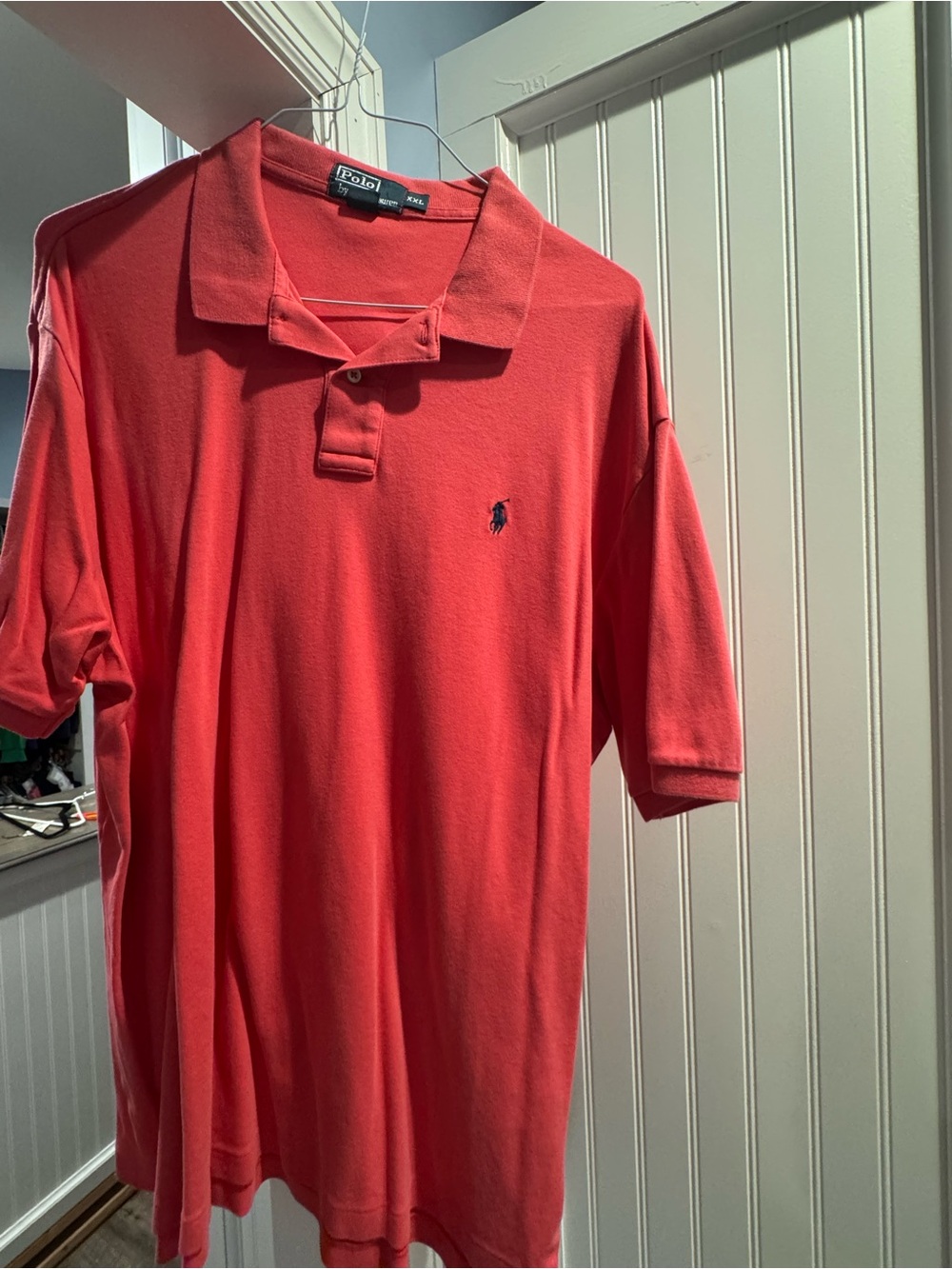 Ralph Lauren Polo Shirt in Coral Red with Navy Logo
